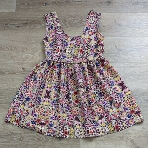 Billabong Sundress With Pockets Dress in Floral Pink and Yellow Blockprint